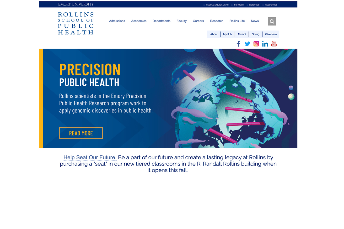 image of Rollins School of Public Health home page