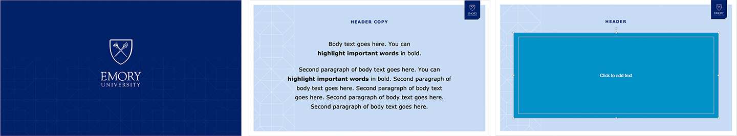 picture of powerpoint slides with three blue boxes of varying shads