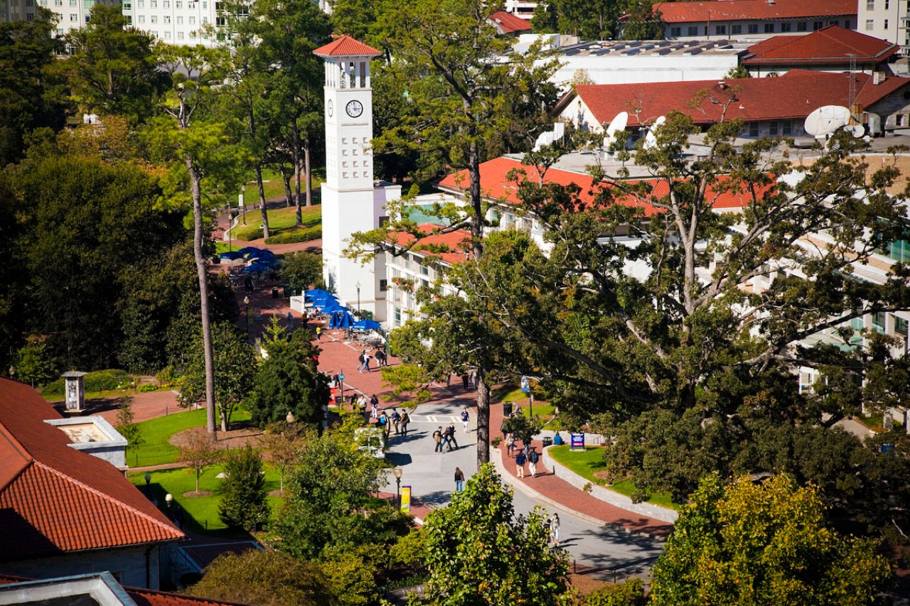 cox hall tower arial view