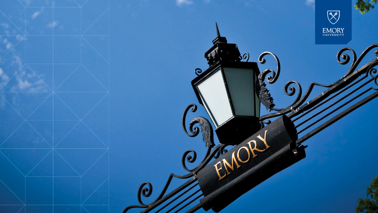 Emory lamp on main gate