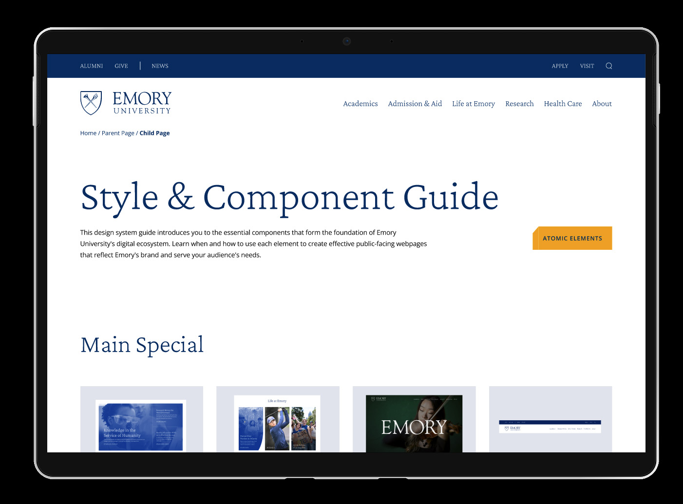 a preview of a Drupal website